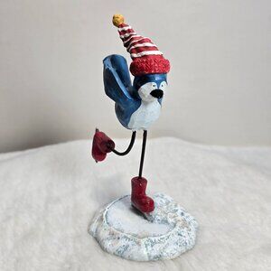 Russ Merrily We Tweet Along Resin Figure Blue Bird Ice Skating